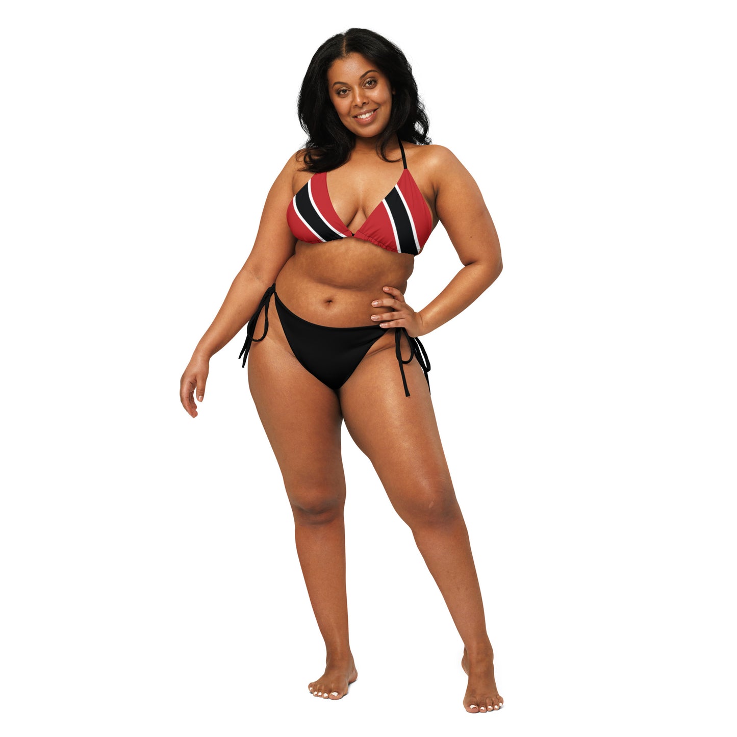 Trinidad and Tobago All-over print recycled string bikini