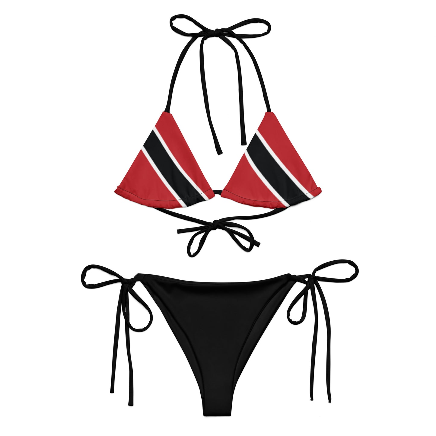 Trinidad and Tobago All-over print recycled string bikini