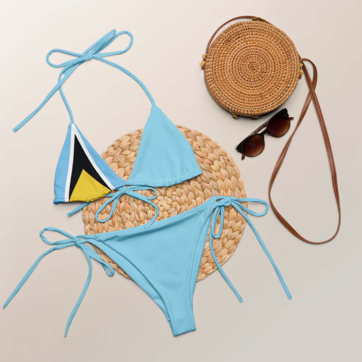 St. Lucia Bikini string recyclé imprimé intégral