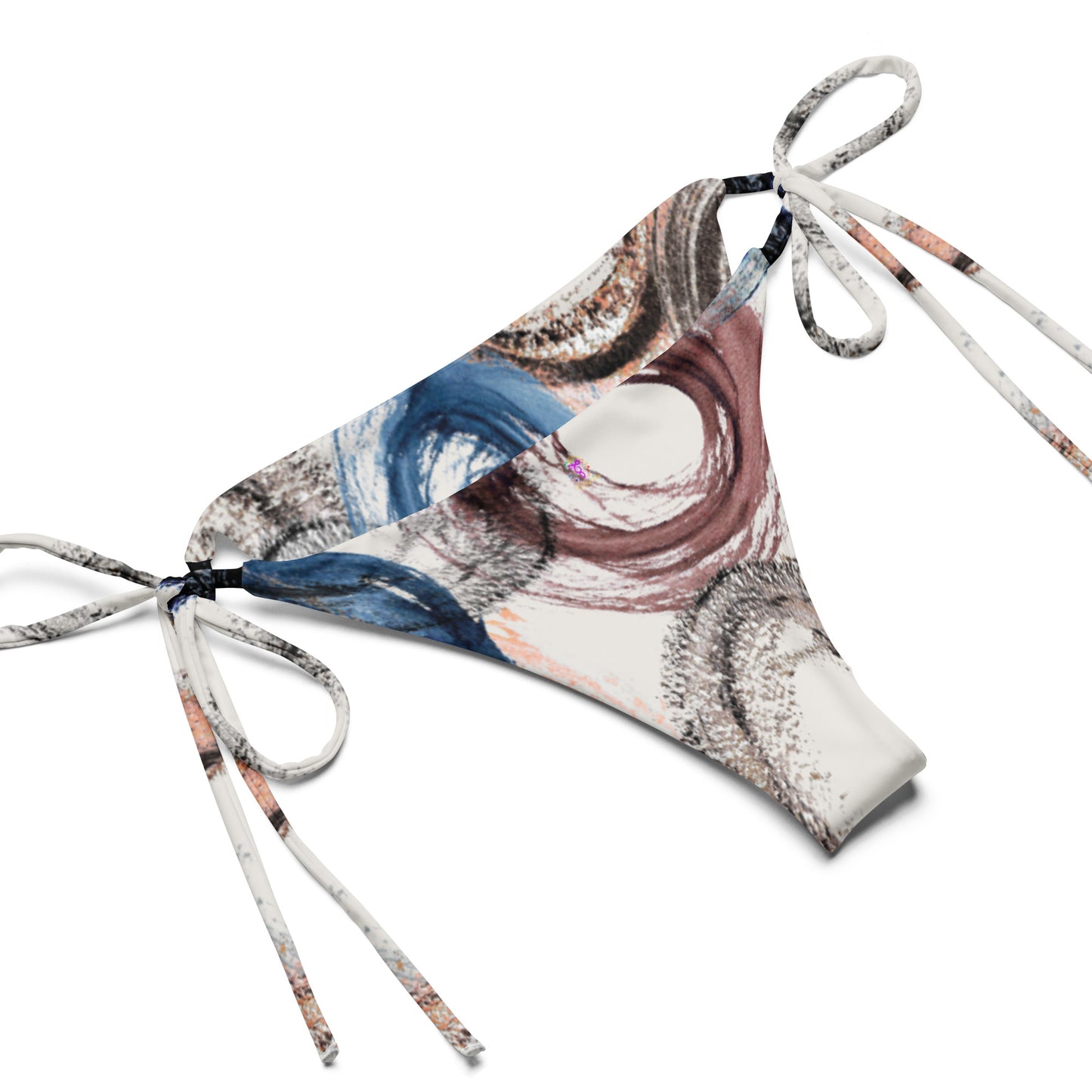 Brushed Circles All-over print recycled string bikini