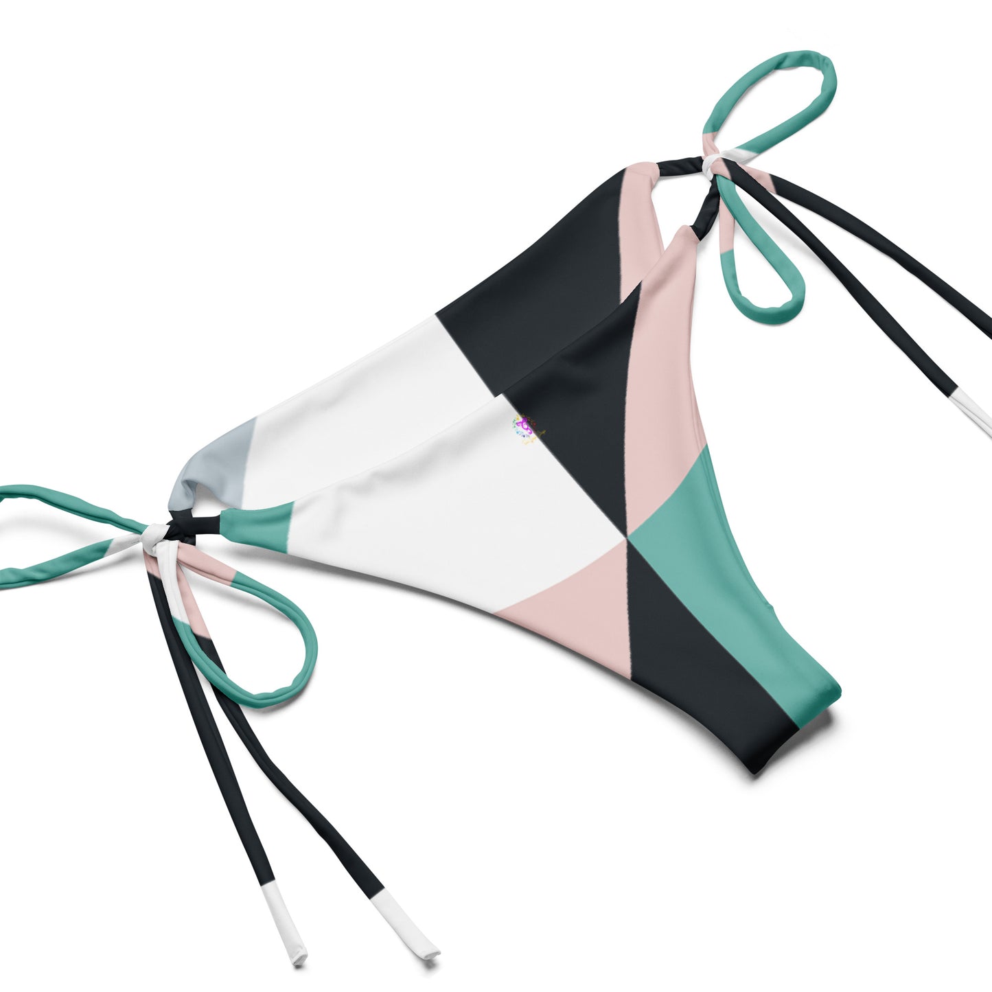 Geometric All-over print recycled string bikini