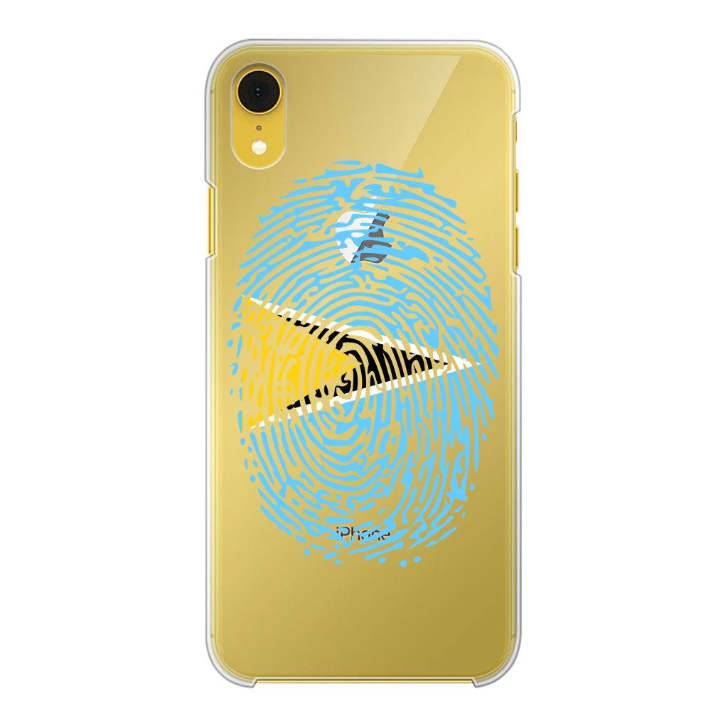 Saint Lucia Fingerprint Back Printed Transparent Hard Phone Case