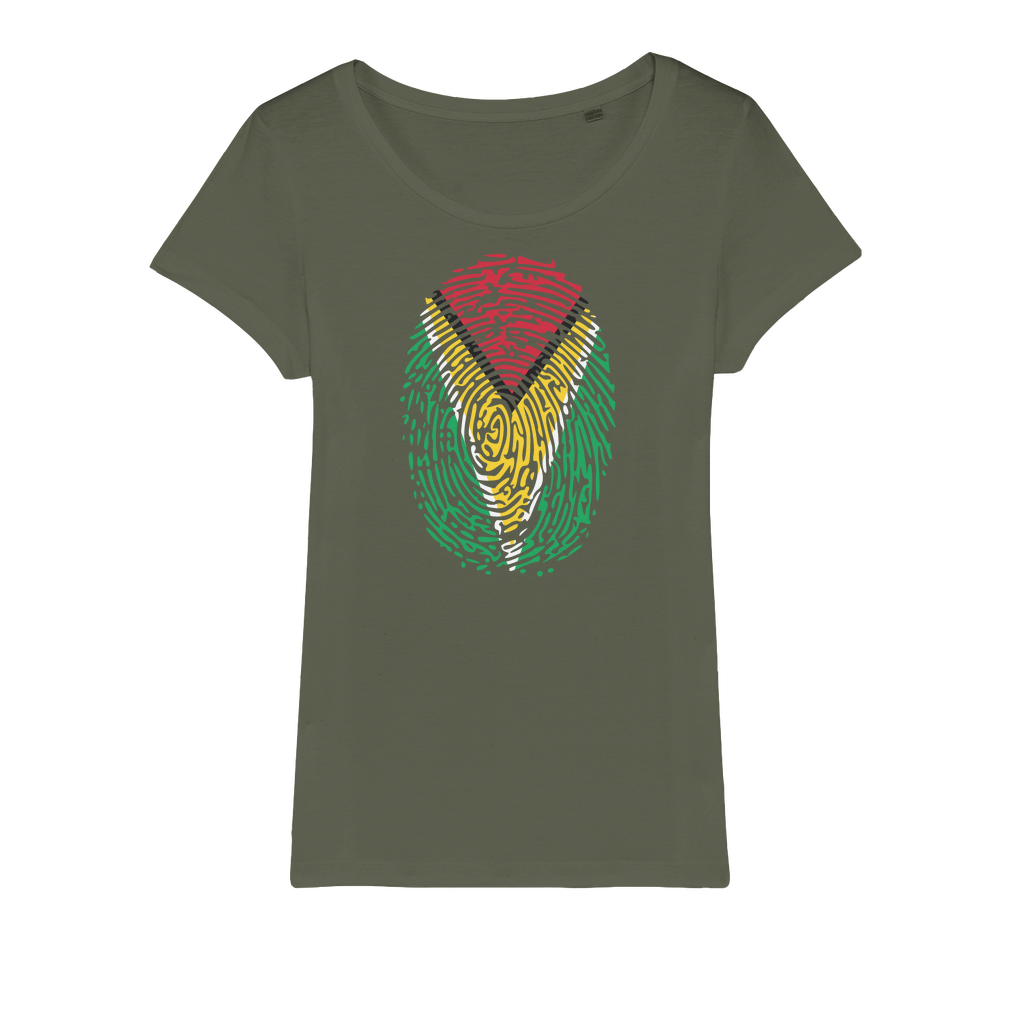 Guyana-Fingerprint Organic Jersey Womens T-Shirt