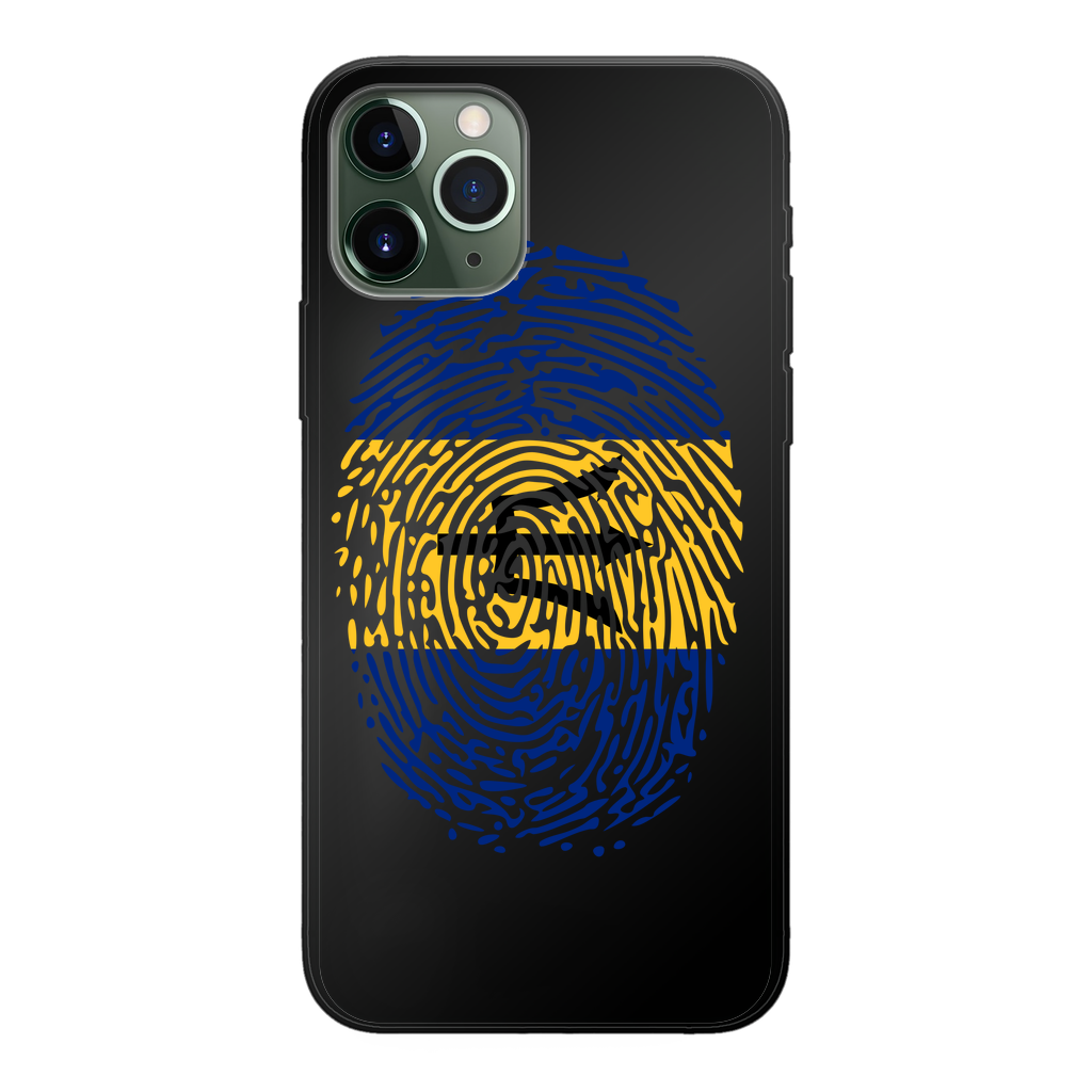 Barbados-Fingerprint Back Printed Black Soft Phone Case