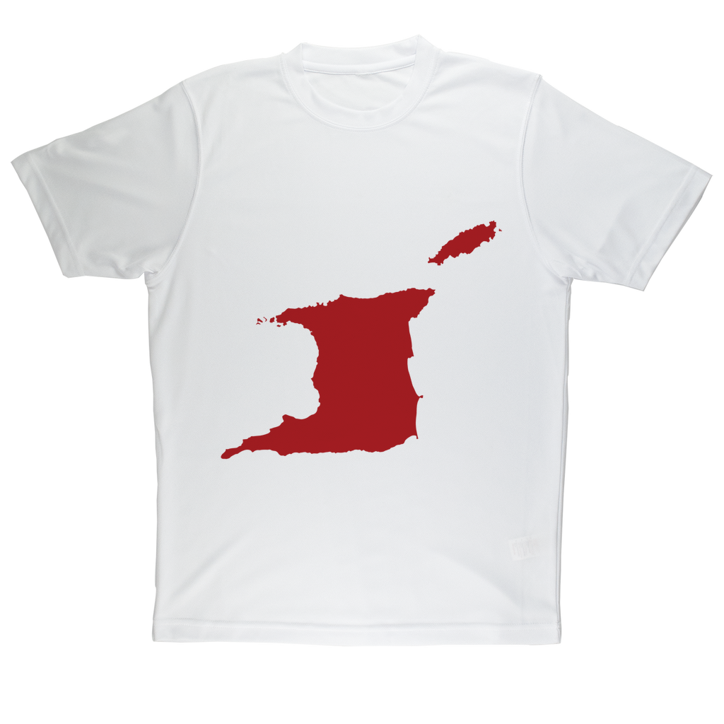 Trini and Tobago Map Sublimation Performance Adult T-Shirt