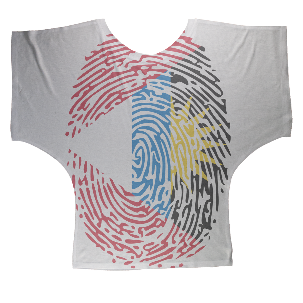 Antigua and Barbuda-Fingerprint Sublimation Batwing Top