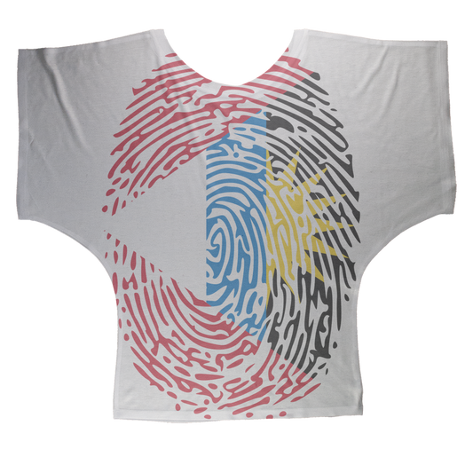 Antigua and Barbuda-Fingerprint Sublimation Batwing Top