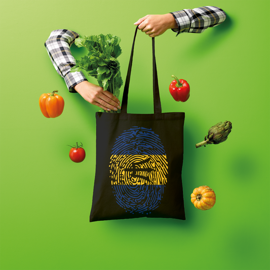 Barbados-Fingerprint Shopper Tote Bag