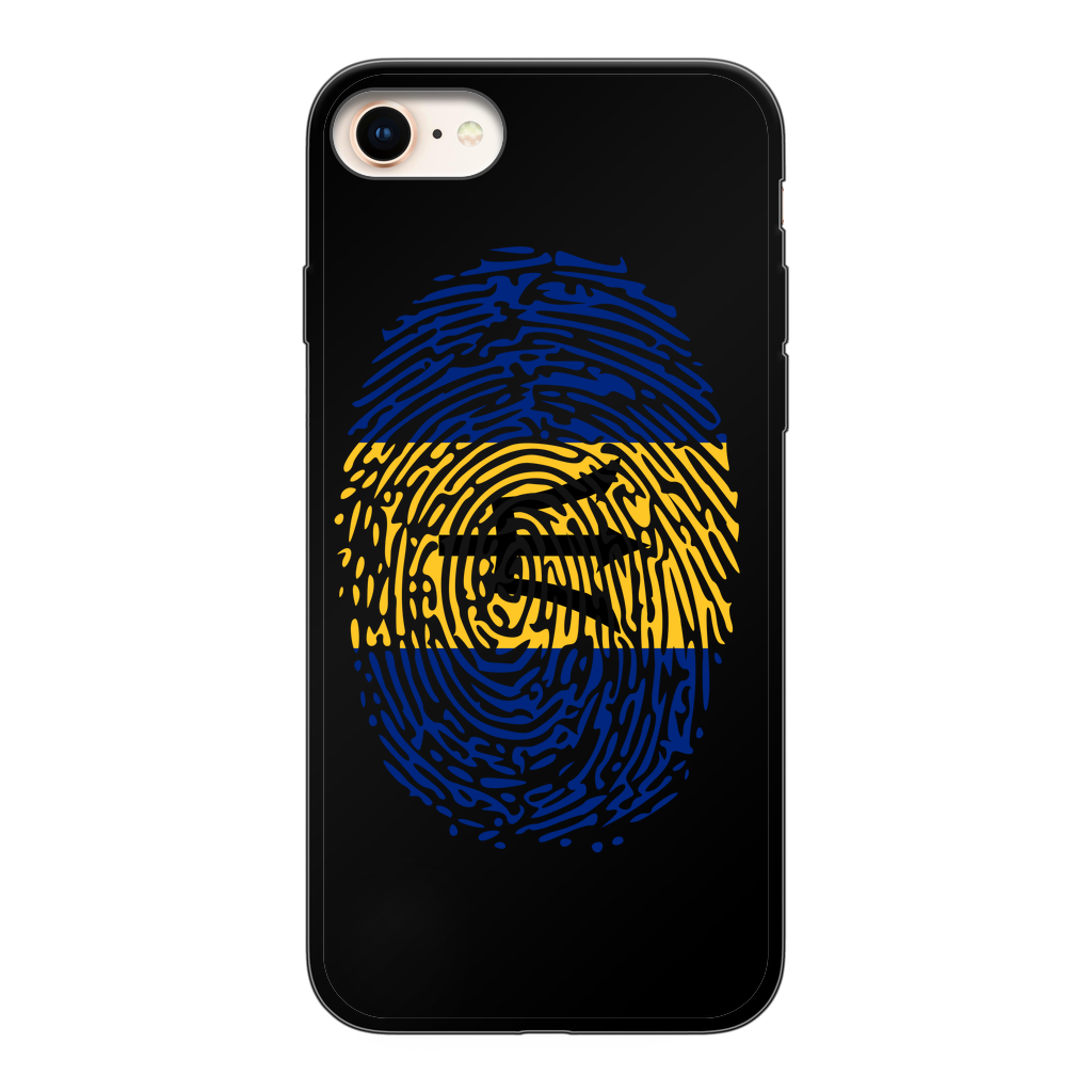 Barbados-Fingerprint Back Printed Black Soft Phone Case