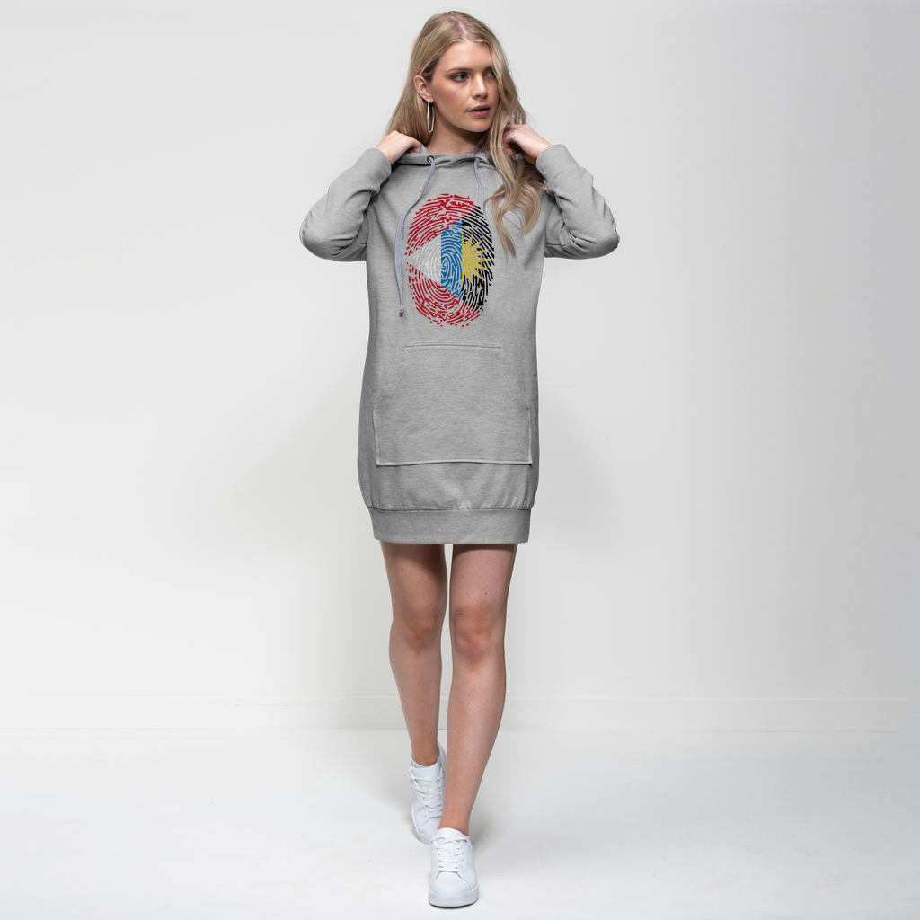 Antigua and Barbuda-Fingerprint Premium Adult Hoodie Dress