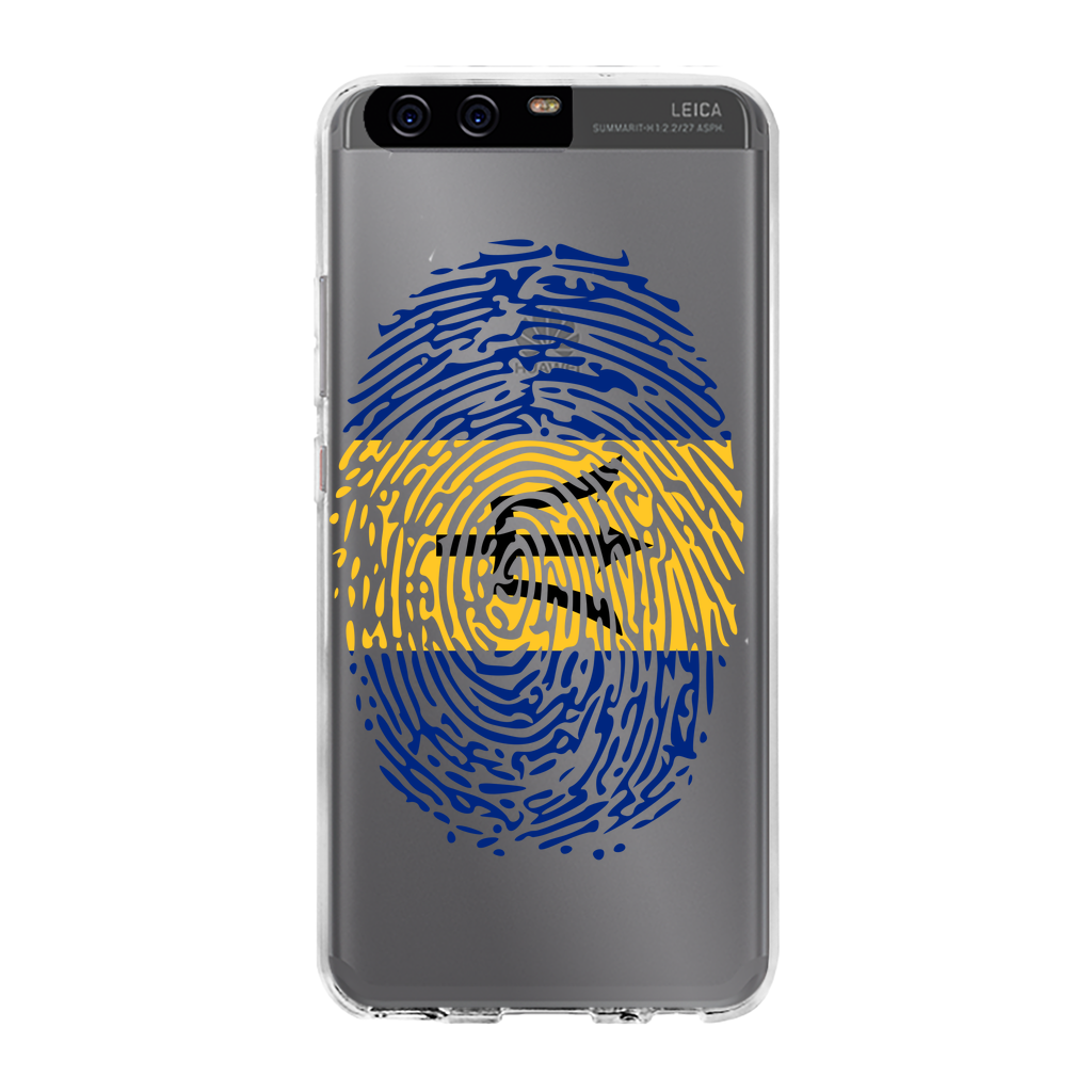 Barbados-Fingerprint Back Printed Transparent Hard Phone Case