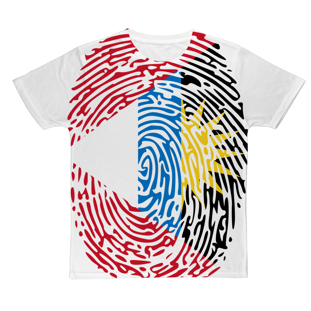 Antigua and Barbuda-Fingerprint Classic Sublimation Adult T-Shirt