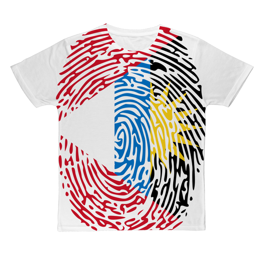 Antigua and Barbuda-Fingerprint Classic Sublimation Adult T-Shirt