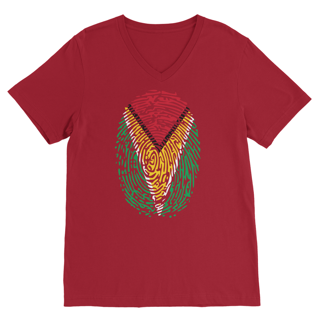 Guyana-Fingerprint Premium V-Neck T-Shirt