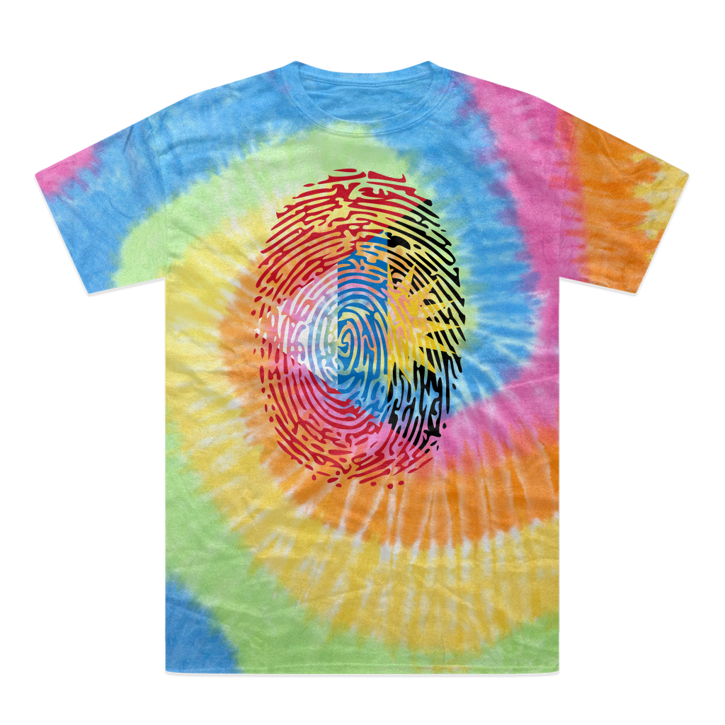 Antigua and Barbuda-Fingerprint Tie-Dye T-Shirt