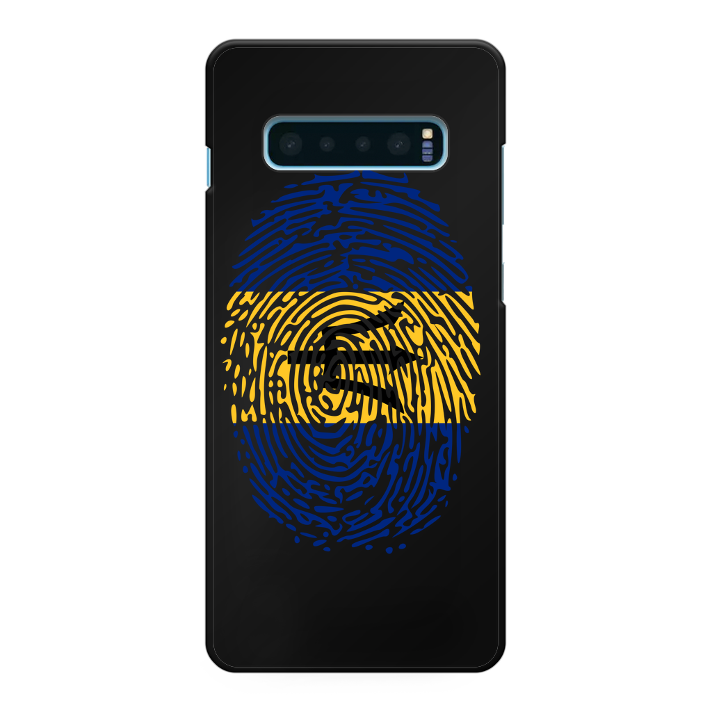 Barbados-Fingerprint Back Printed Black Hard Phone Case