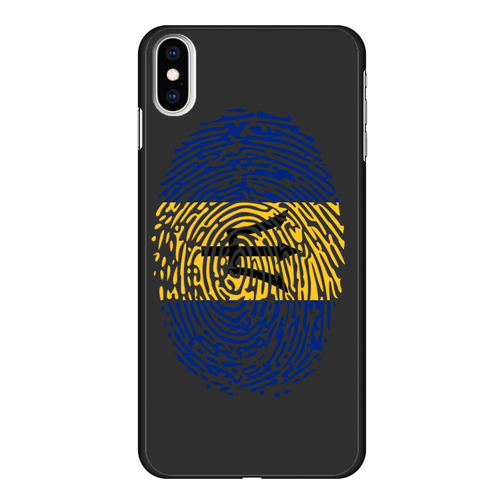 Barbados-Fingerprint Back Printed Black Hard Phone Case