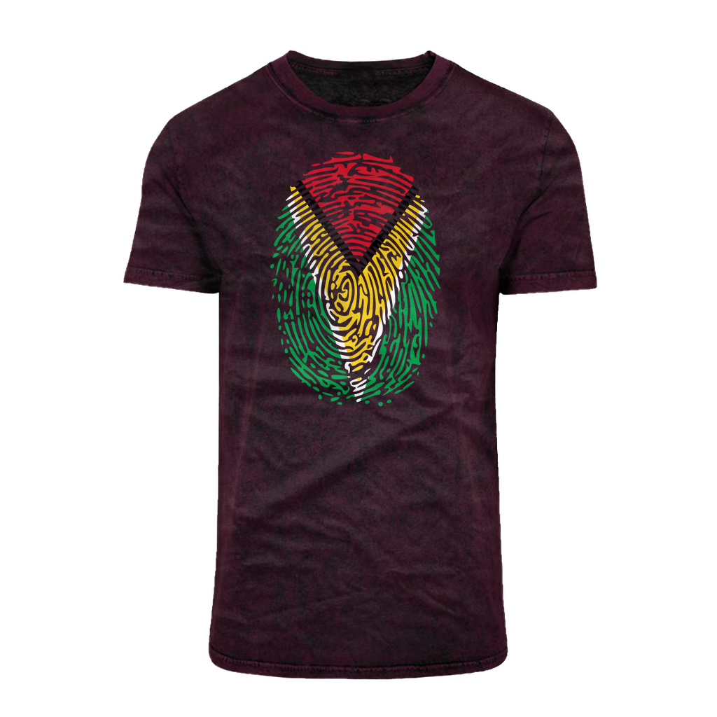 Guyana-Fingerprint Acid Washed T-Shirt