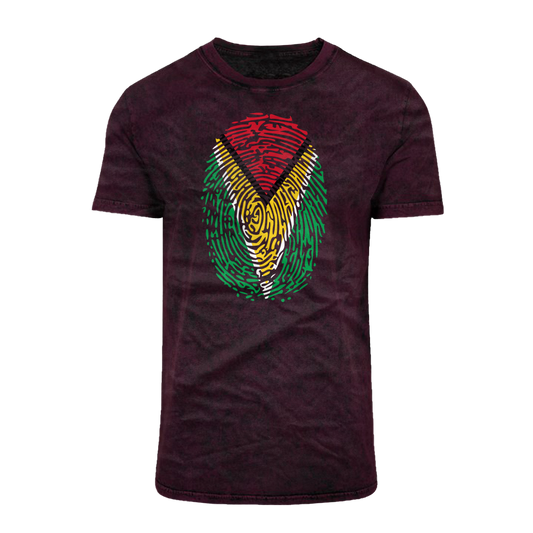 Guyana-Fingerprint Acid Washed T-Shirt