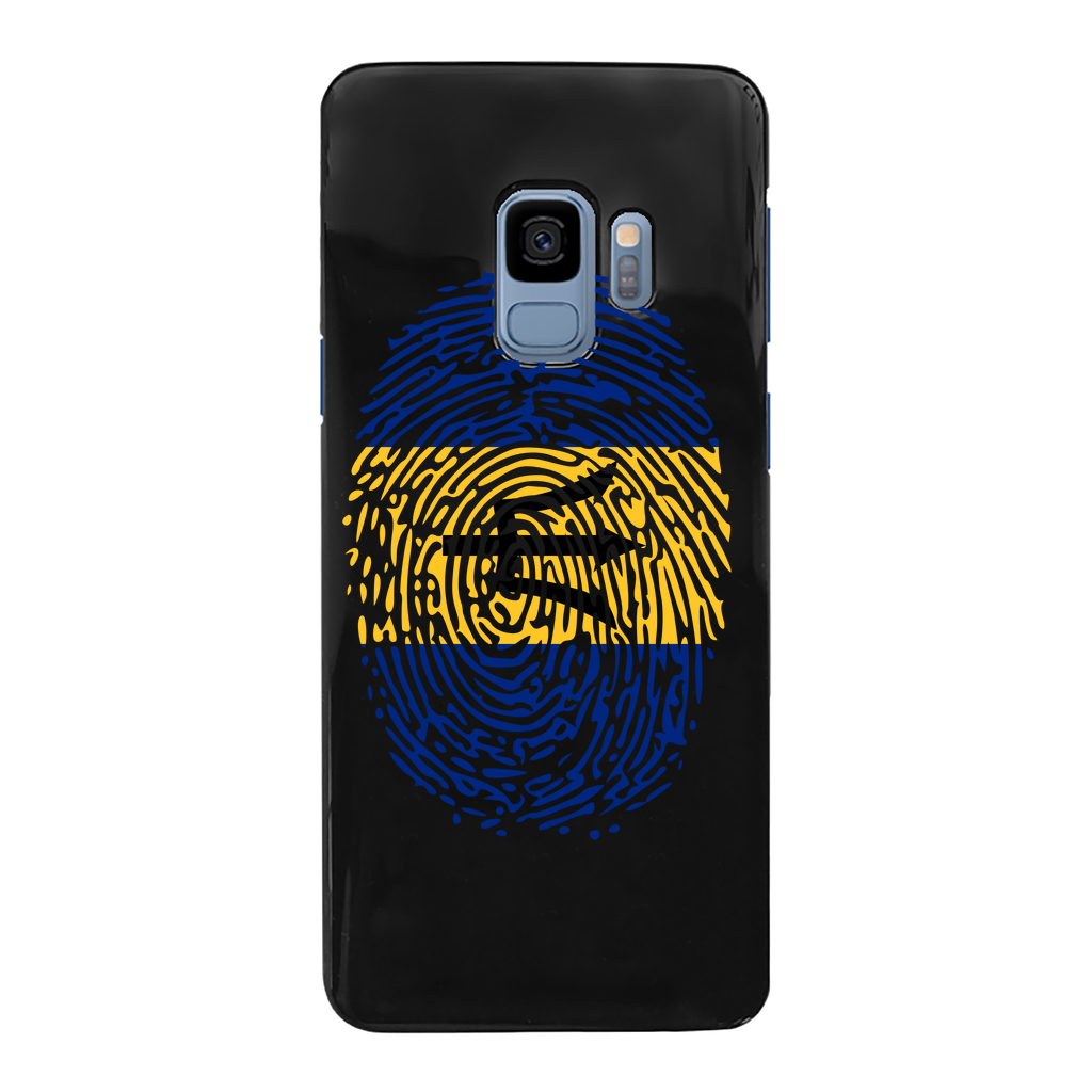 Barbados-Fingerprint Back Printed Black Hard Phone Case