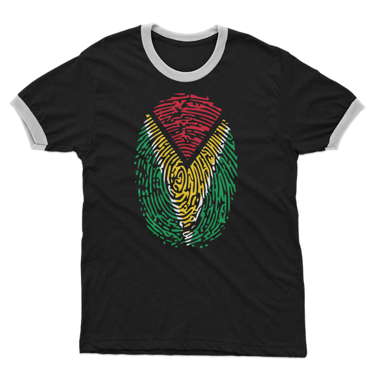 Guyana-Fingerprint Adult Ringer T-Shirt