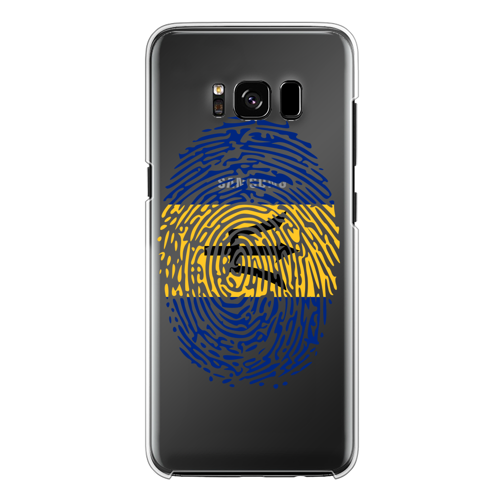 Barbados-Fingerprint Back Printed Transparent Hard Phone Case