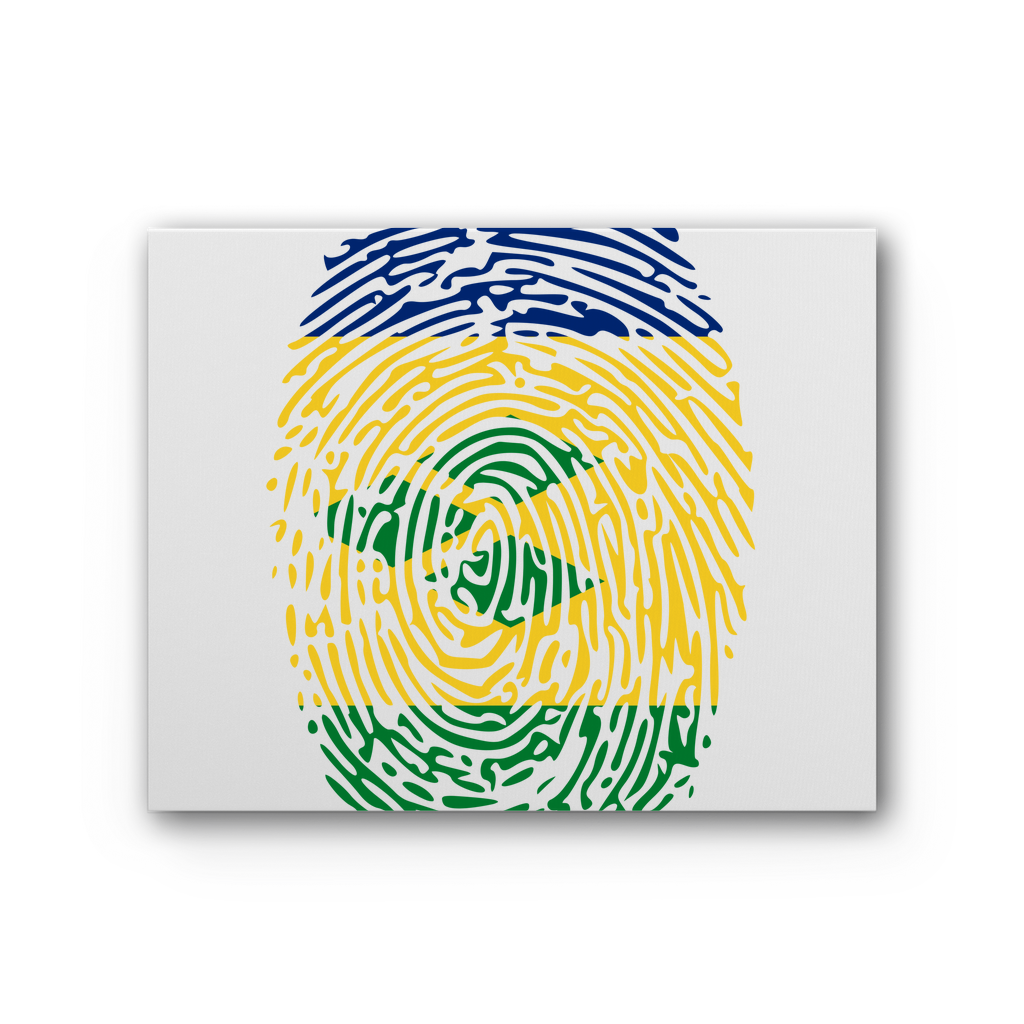 St Vincent and the Grenadines-Fingerprint Premium Stretched Canvas