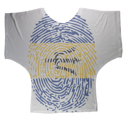 Barbados-Fingerprint Sublimation Batwing Top