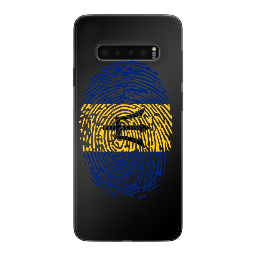 Barbados-Fingerprint Back Printed Black Soft Phone Case