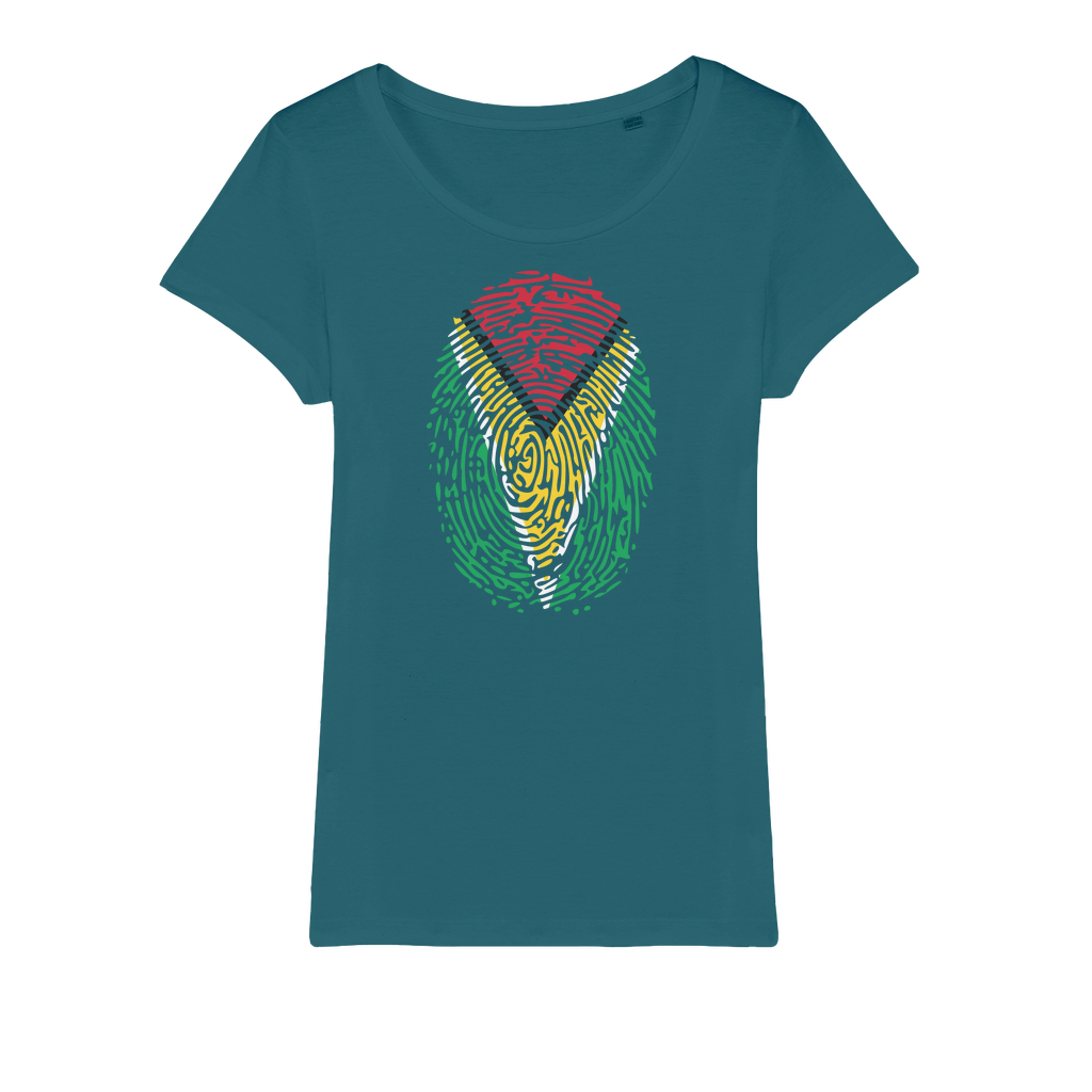 Guyana-Fingerprint Organic Jersey Womens T-Shirt