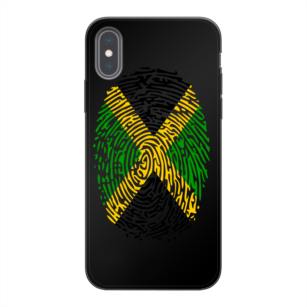 Jamaica-Fingerprint Back Printed Black Soft Phone Case