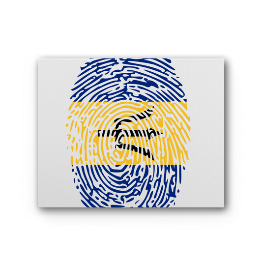 Barbados-Fingerprint Premium Stretched Canvas