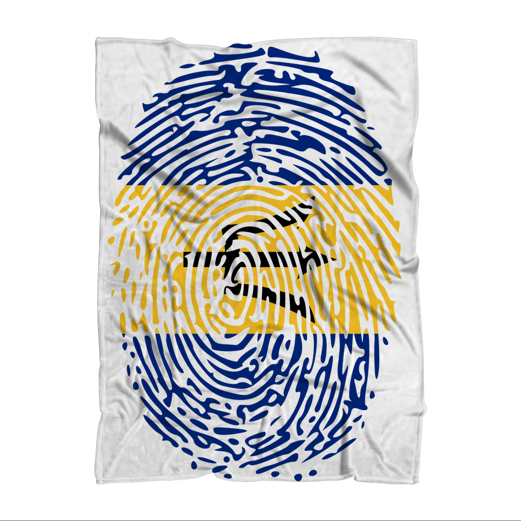 Barbados-Fingerprint Sublimation Throw Blanket