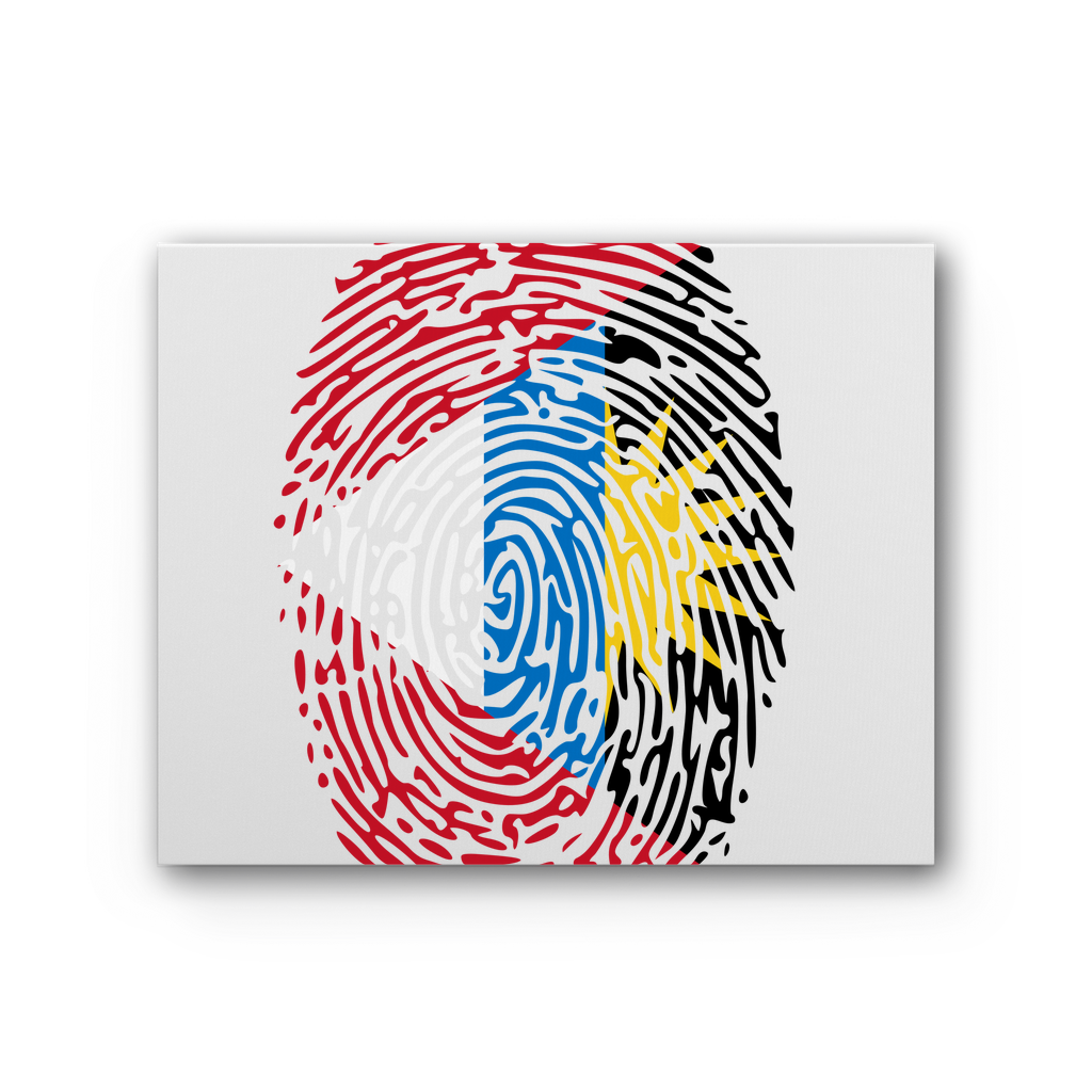 Antigua and Barbuda-Fingerprint Premium Stretched Canvas