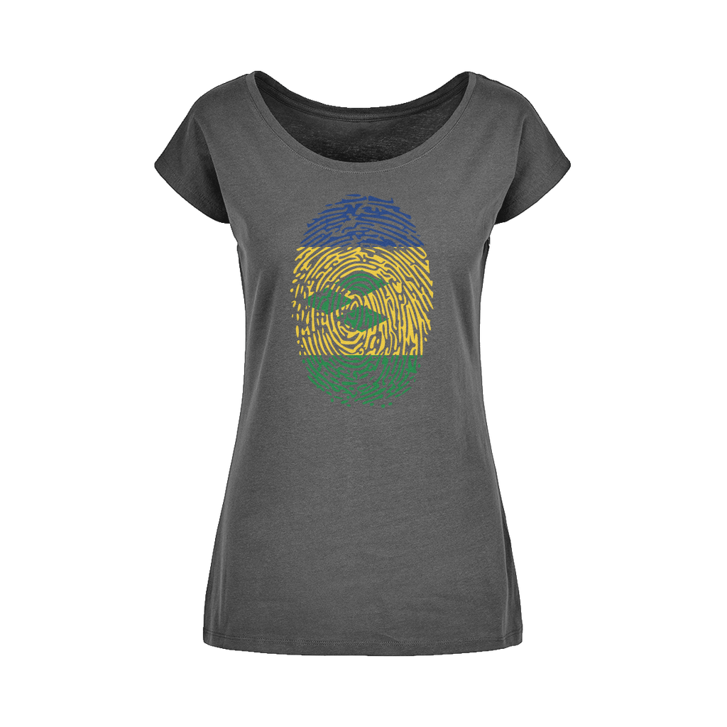 St Vincent and the Grenadines-Fingerprint Wide Neck Womens T-Shirt XS-5XL