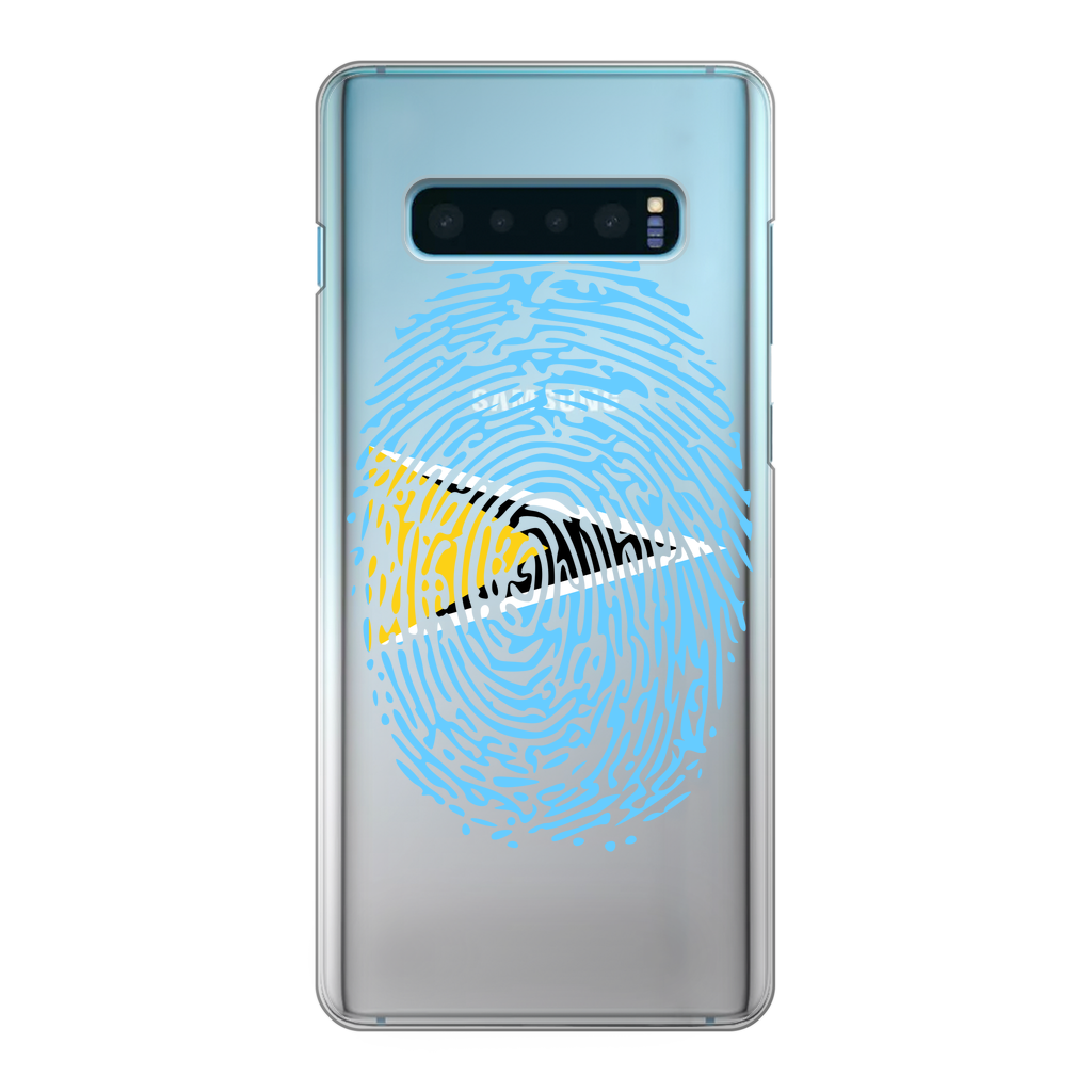 Saint Lucia Fingerprint Back Printed Transparent Hard Phone Case