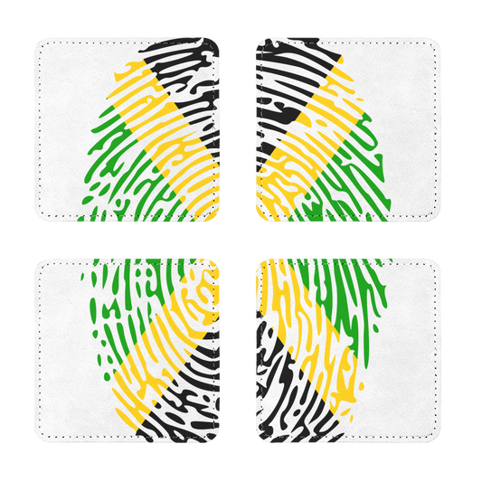 Jamaica-Fingerprint Sublimation Coasters Pack of Four