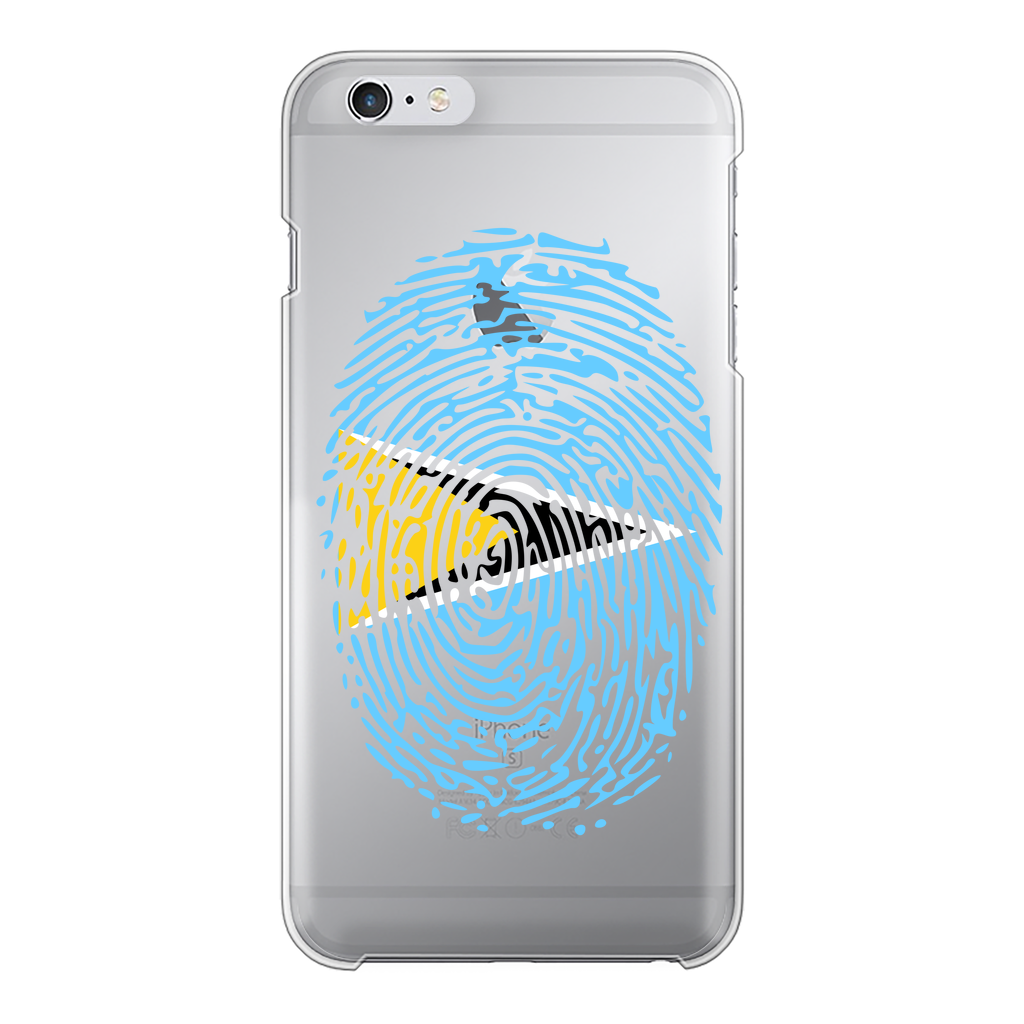 Saint Lucia Fingerprint Back Printed Transparent Hard Phone Case