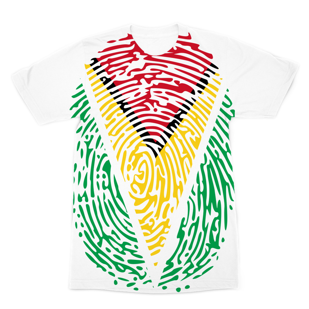 Guyana-Fingerprint Premium Sublimation Adult T-Shirt