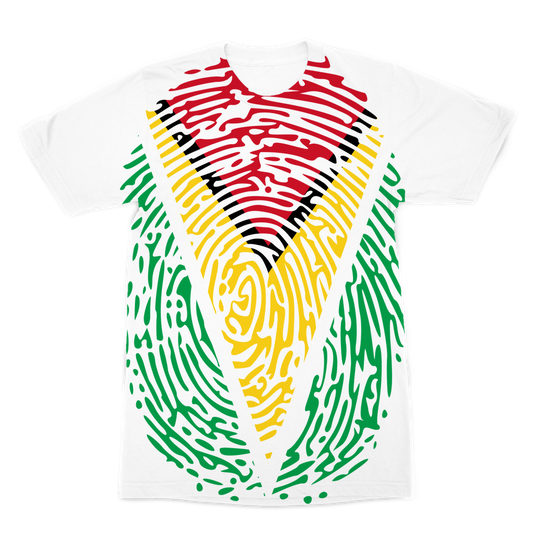 Guyana-Fingerprint Premium Sublimation Adult T-Shirt