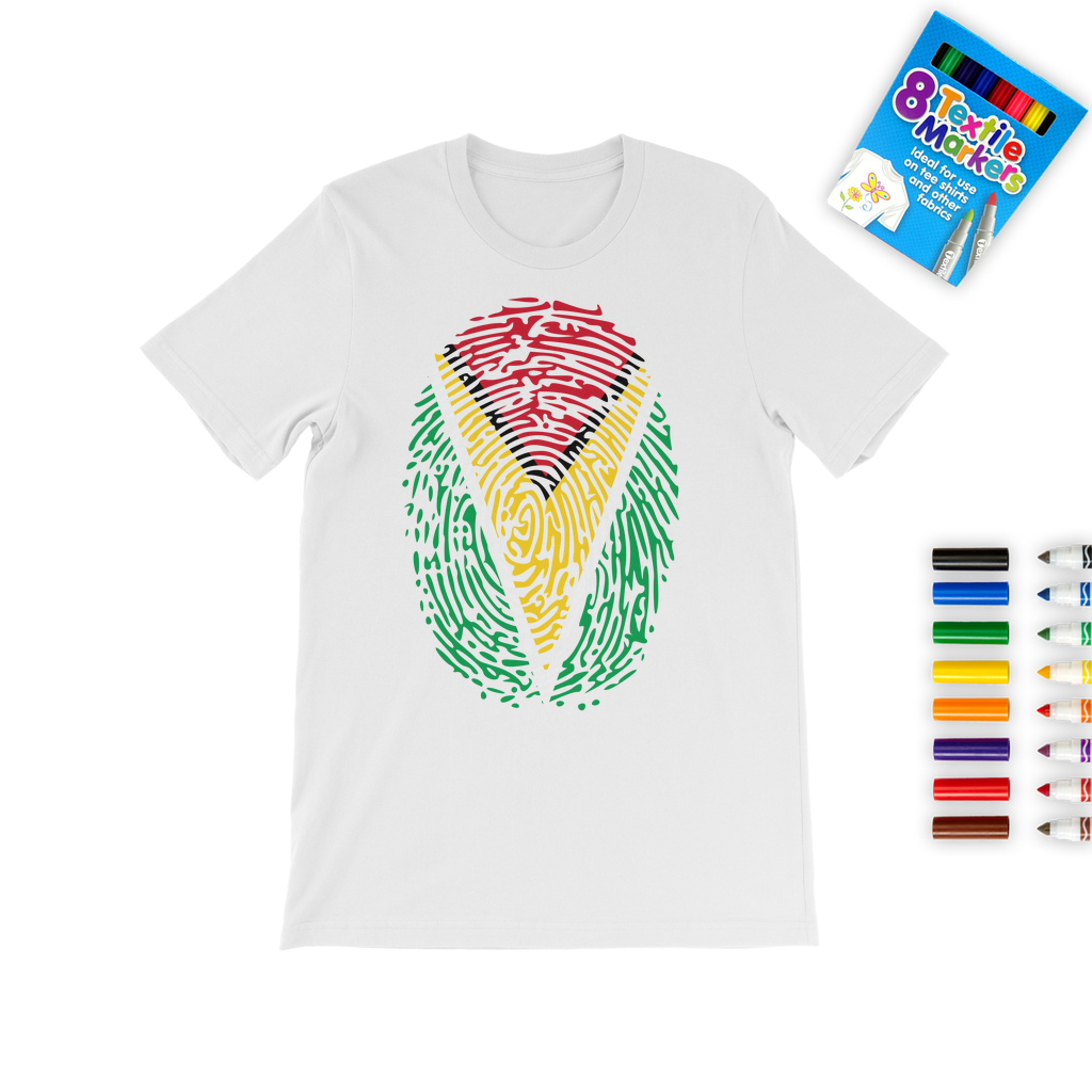 Guyana-Fingerprint Colouring T-Shirt