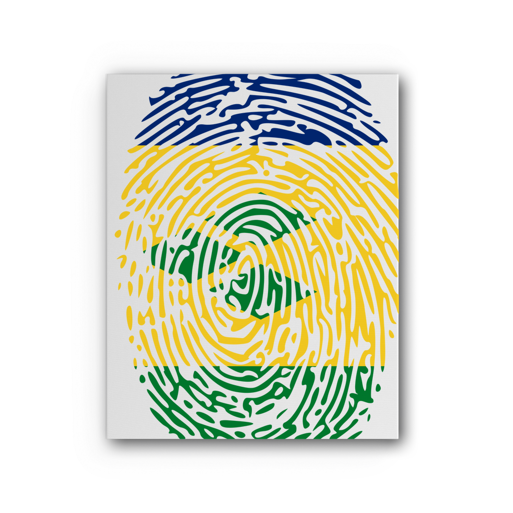 St Vincent and the Grenadines-Fingerprint Premium Stretched Canvas