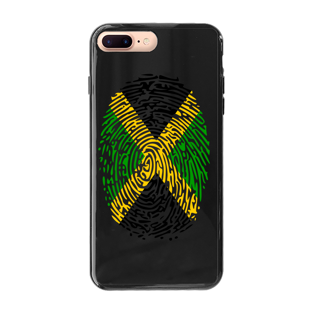 Jamaica-Fingerprint Back Printed Black Soft Phone Case