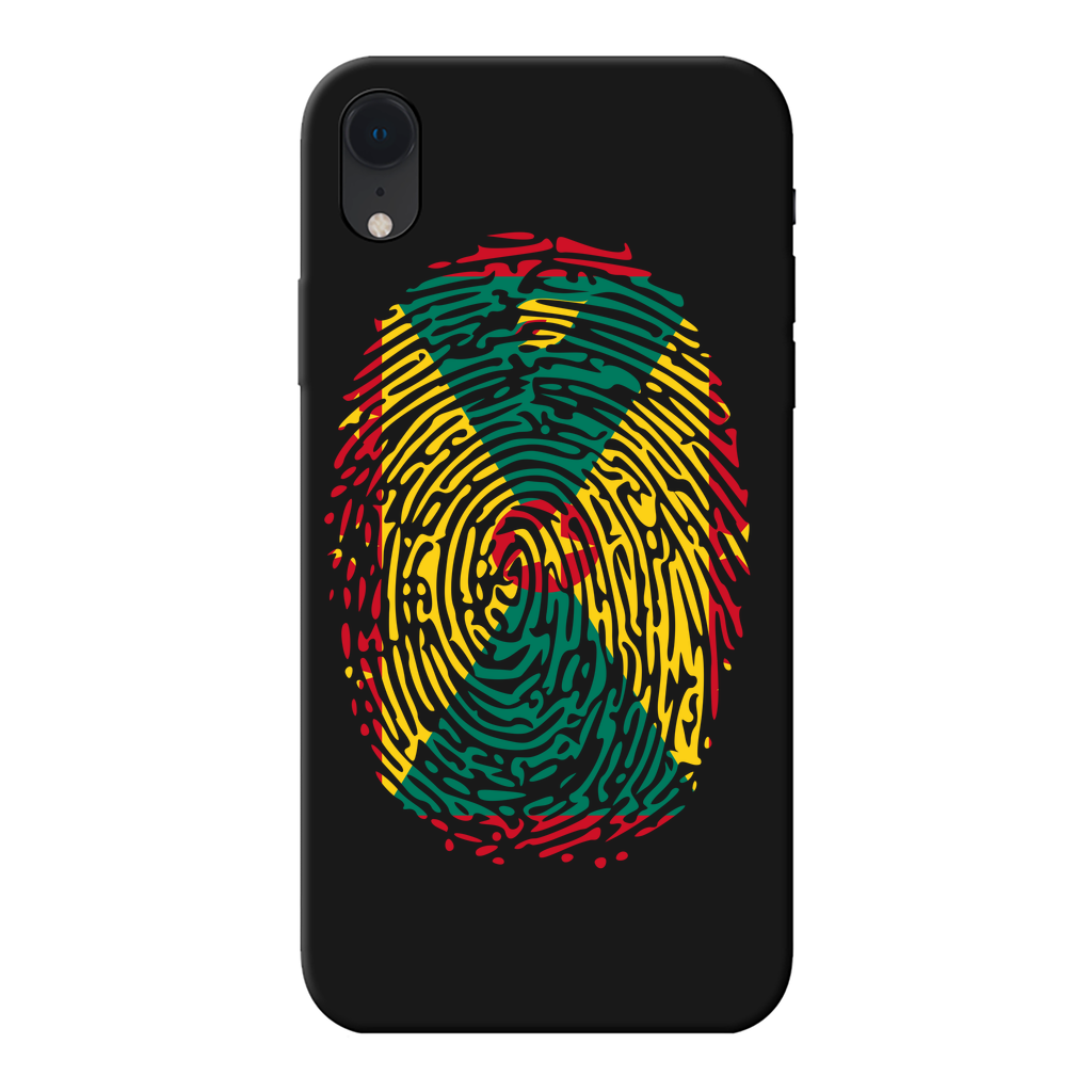 Grenada Fingerprint Back Printed Black Soft Phone Case