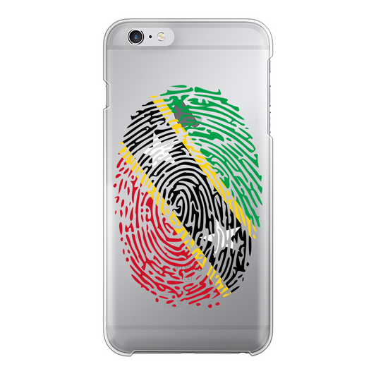 Saint Kitts and Nevis Fingerprint Back Printed Transparent Hard Phone Case