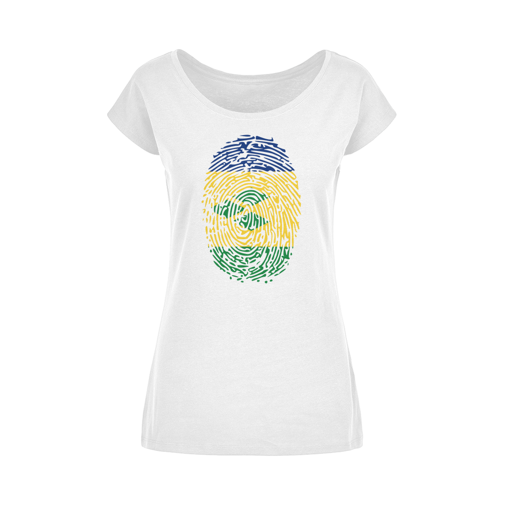 St Vincent and the Grenadines-Fingerprint Wide Neck Womens T-Shirt XS-5XL