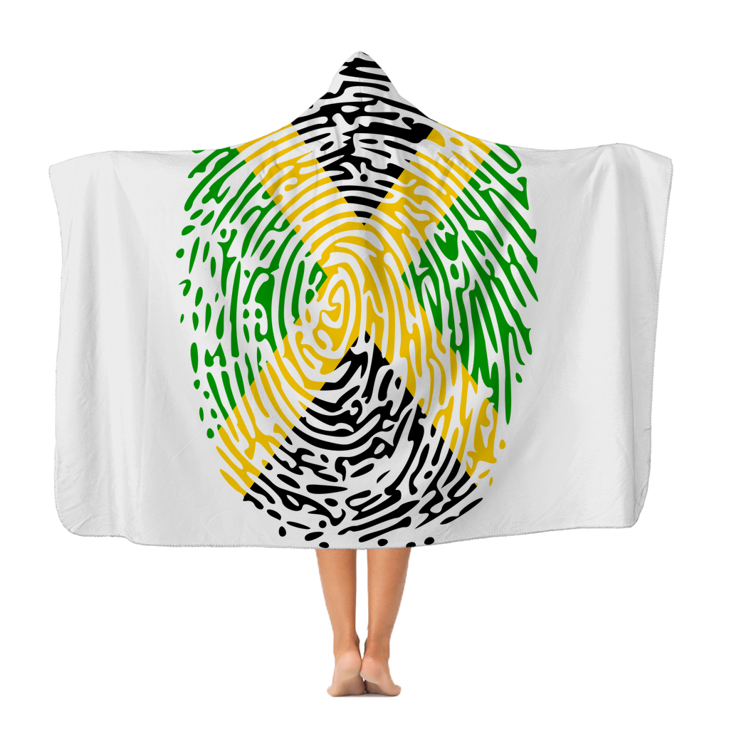Jamaica-Fingerprint Premium Adult Hooded Blanket
