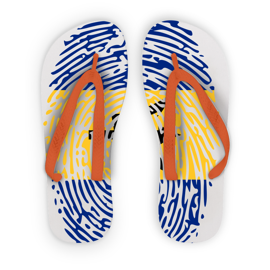 Barbados-Fingerprint Adult Flip Flops
