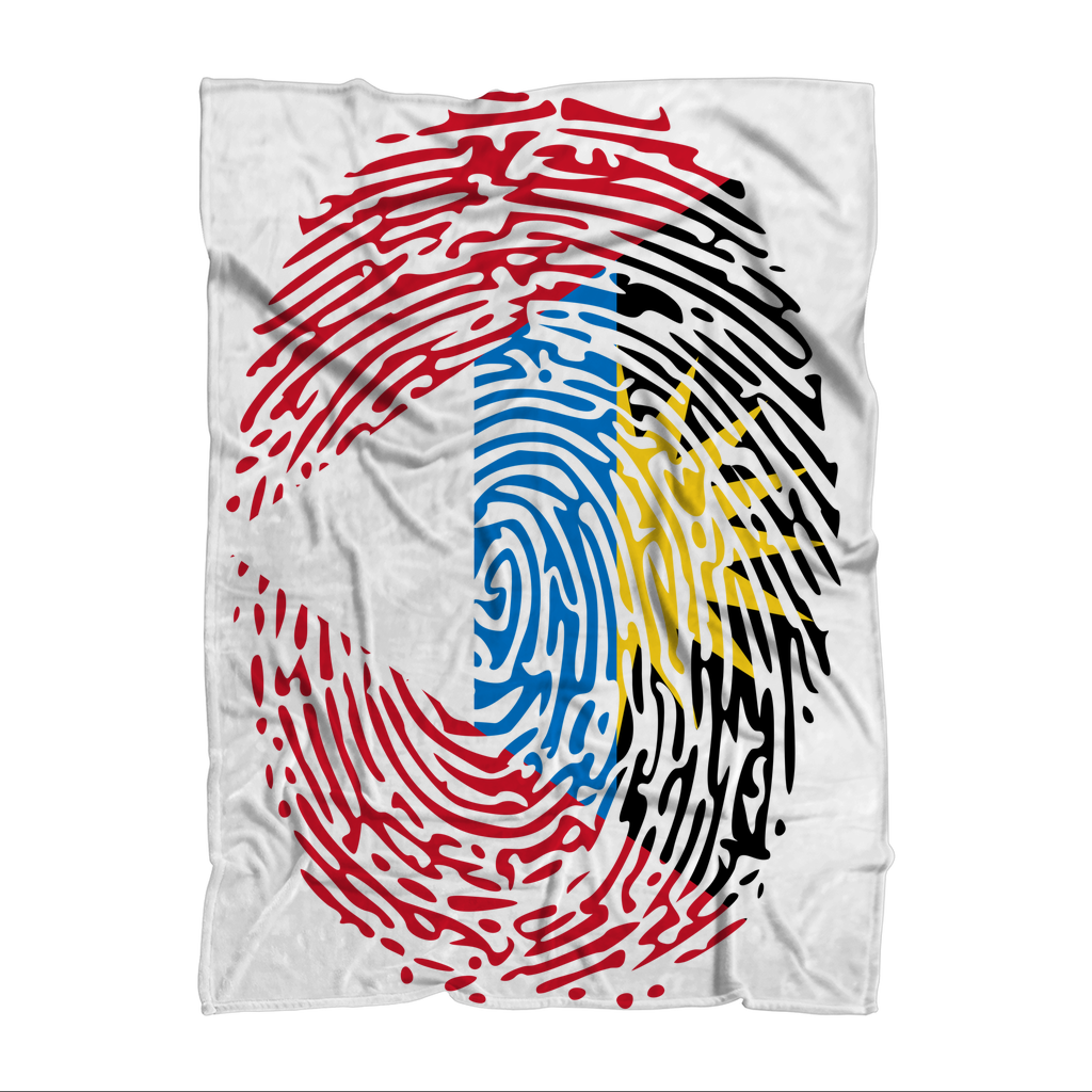 Antigua and Barbuda-Fingerprint Premium Sublimation Adult Blanket