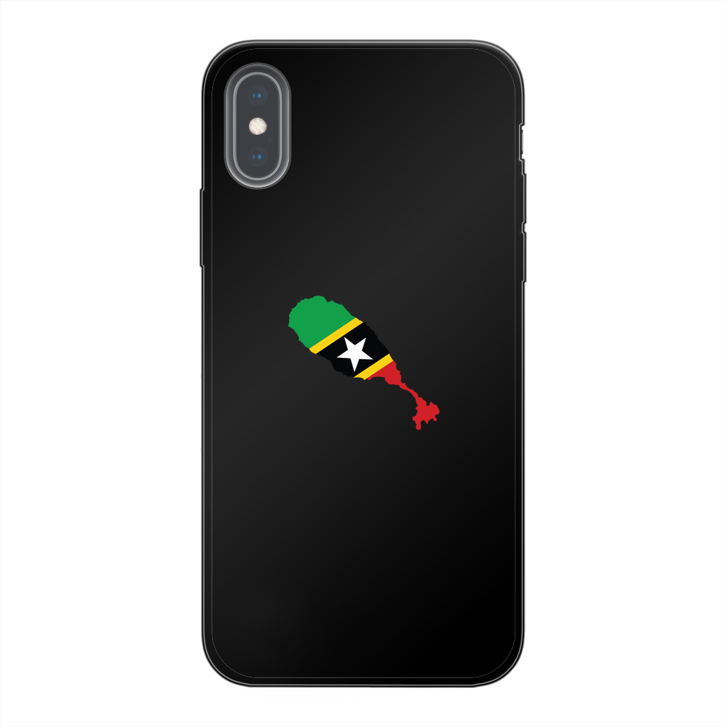 ST. KITTS & NEVIS Back Printed Black Soft Phone Case